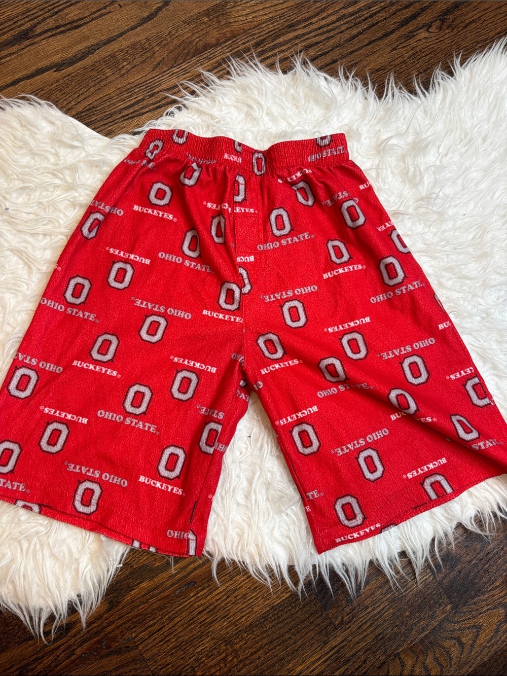 Ohio State Buckeyes Red Fleece Lounge Shorts Youth Med NCAA OSU Pajama Shorts